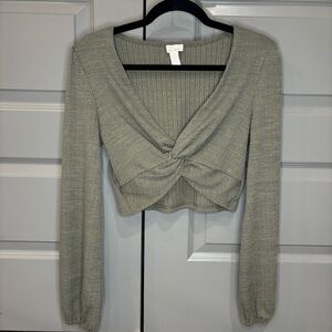 Long Sleeve Knotted Top